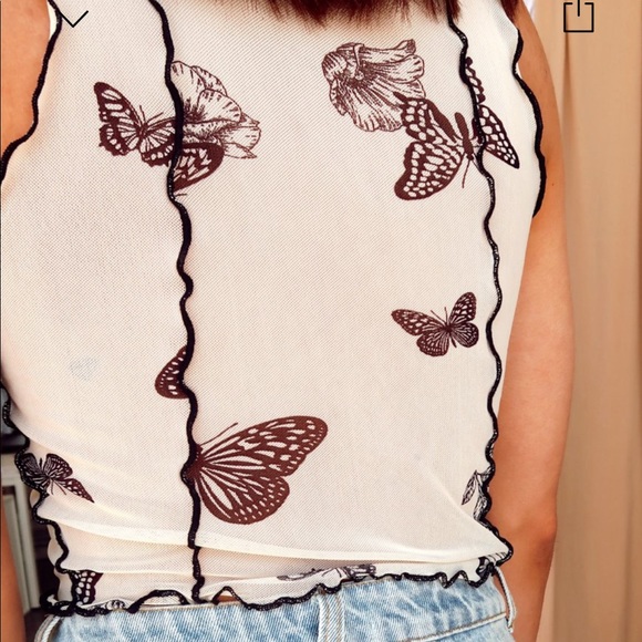 12th Tribe Butterfly Mesh Tank - Picture 4 of 9